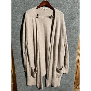 Madewell Cardigan Sweater Womens 3X Beige Merino Alpaca Blend Open Front G9611